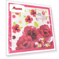 Салфетки бумажные 3-слойные Actuel розовые, 20 шт