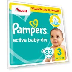 Подгузники Active Baby-Dry 3 (4-9 кг), 82 шт