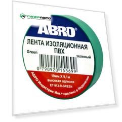 Фасовка Изолента  "ABRO"  19мм*9м, ЗЕЛЕНАЯ  (1шт)