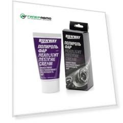 Полироль-реставратор фар Runway Headlight Restor Cream, абразивный, восстанавливает прозрачность пластика, туба 50мл, арт. RW0501