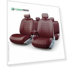 Чехлы AUTOPROFI Persona Full для передних и задних сидений, экокожа, вишневый цвет, 13 предметов