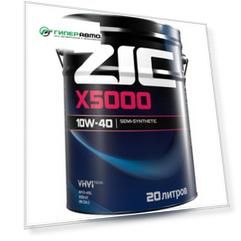 Масло моторное ZIC X5000 10w40 полусинтетическое, SL/CI-4, ACEA E3/E5/E7, для дизельного двигателя, 20л, арт. 192658
