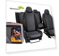 Чехлы NISSAN X-Trail (07-14) Airline Лима жаккард-кожзам черные