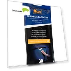 Салфетки влажные для стекол 30шт (KRAFT)
