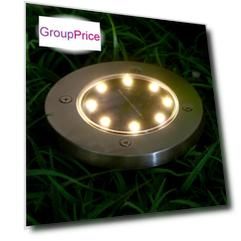 Садовый светильник на солнечной батарее, 8 LED, теплое белое свечение