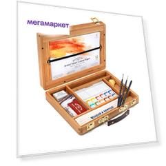 Набор акварели Winsor&Newton Artist 12 мал кюв + аксессуары в бамбуковой кор