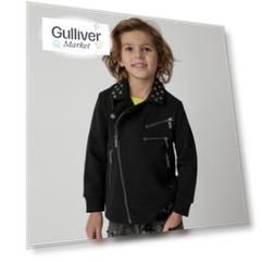 Ветровка черная с молниями Gulliver