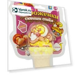 Игрушка 1Toy Мороженки сквиши стайл банана сплит 12см