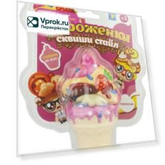 Игрушка 1Toy Мороженки сквиши стайл клубничный чизкейк 12см