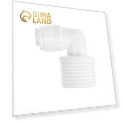 Переходник MIC-018, 1/4" х 1/2", угловой, цанга/резьба, для трубки фильтров, пластик