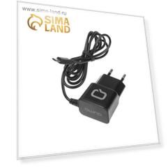 Сетевое зарядное устройство Qumo Energy, microUSB, 2.1 A, 1 м, черное