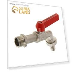 Кран водоразборный Valtec, со штуцером, 1/2", ручка