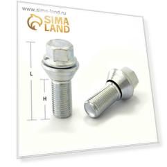Болт M14x1,5, 61/34, hex19, конус PCD, цинк