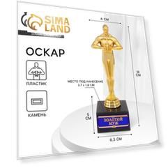Наградная фигура мужская «Золотой муж», оскар, кубок, пластик, 18 х 6,2 см.