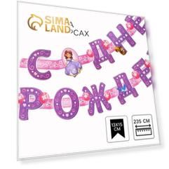 Гирлянда на люверсах "С Днем Рождения!", длина 235 см, Принцесса София