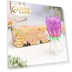 Свеча для торта музыкальная "Тюльпан", фиолетовая, 12×5 см