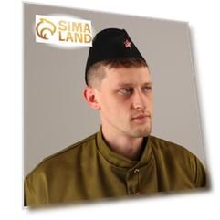 Пилотка со звездой, обхват головы 54-57 см, цвет чёрный
