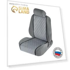 Накидка на переднее сиденье, велюр, размер 35 х 130 см, серый