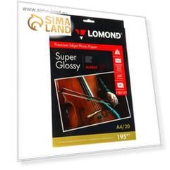 Фотобумага для струйной печати А4 LOMOND Warm Super Glossy, 195 г/м², 20 листов, односторонняя, глянцевая