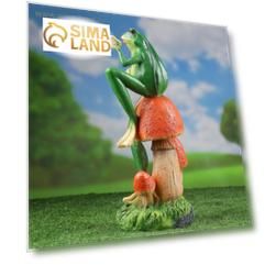 Садовая фигура "Лягушка с бабочкой" 14х14х39см