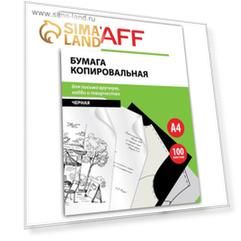 Бумага копировальная (копирка) чёрная А4, папка 100 листов, STAFF