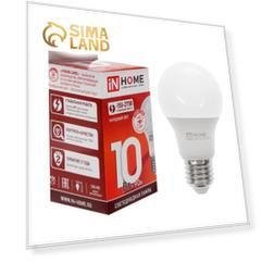 Лампа светодиодная IN HOME LED-A60-VC, Е27, 10 Вт, 230 В, 6500 К, 950 Лм