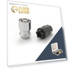 Гайка секретная M14x1,5, 36, конус, закрытая, хром, 4 шт +2 ключа, пластиковая коробка