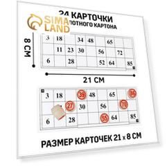 Русское лото "Для всей семьи", 24 карточки, карточка 21 х 8 см, бочонки из дерева