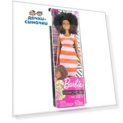 Кукла Barbie Игра с модой Темнокожая в полосатом платье
