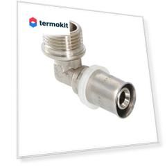 Пресс-фитинг угольник с переходом на наружную резьбу Valtec 20 х 3/4"