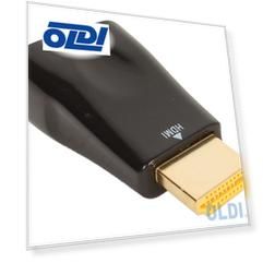 Адаптер ORIENT C116, Адаптер HDMI M - VGA 15F, для подкл.монитора/проектора к выходу HDMI, черный