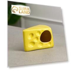Кормушка для грызунов "Сыр", жёлтая, керамика, 10*7 см