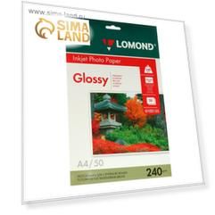 Фотобумага для струйной печати А4 LOMOND, 240 г/м², глянцевая односторонняя, 50 листов (0102135)