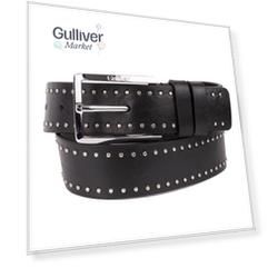 Черный кожаный ремень Gulliver