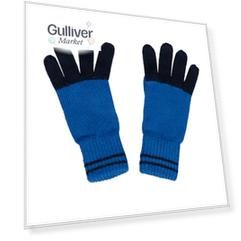 Синие вязаные перчатки Gulliver