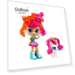Curli Girls Именинница Мейли с белым котёнком Лулу