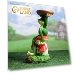 Садовая фигура "Поилка лягушка с подносом" 20х22х36см