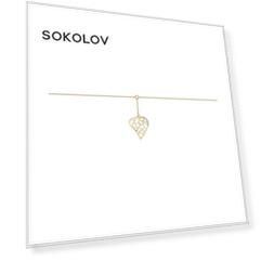 Золотой анклет с фианитами SOKOLOV