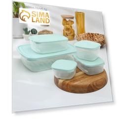 Набор пищевых контейнеров Plastic Centre Galaxy, 5 шт: 500 мл; 1 л; 1,2 л; 1,6 л; 4,75 л; цвет МИКС