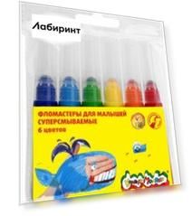 Фломастеры для малышей, суперсмываемые, 6 цветов (ФСКМ06)