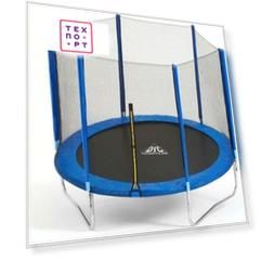 Батут DFC Trampoline Fitness 12ft наружн.сетка, синий (366см)
