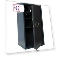 Сейф Brabix КМ0900Т ключевой замок + 2 полки, трейзер, крепление к стене (291168)