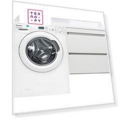 Стиральная машина с тумбой и раковиной Candy CS4 1051D1/2-07 Даллас 120 белая, подвесная правая