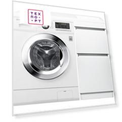 Стиральная машина с тумбой и раковиной LG F1096ND3 Даллас 100 белая, напольная правая
