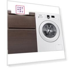 Стиральная машина с тумбой и раковиной Samsung WF8590NLW8 Даллас 120 венге, напольная левая