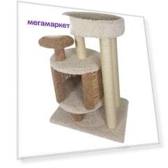 Комплекс для кошек Пушок Эдуська, бежевый, коричневый, 52x72x100см