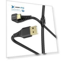 Кабель интерфейсный HAMA 00187220 microUSB (m) угловой/USB 2.0 (m), 1.5м, черный