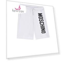Белые бермуды с контрастным логотипом Moschino