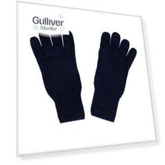 Синие вязаные перчатки Gulliver
