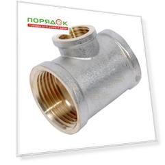 Тройник 1"х1/2"х1", г-г-г, латунь, Frap